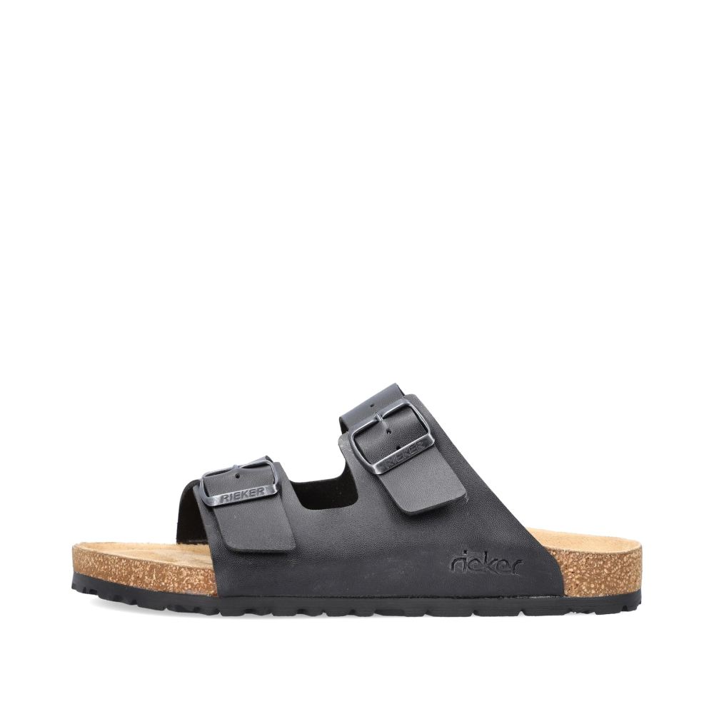 Rieker Men's Mules - Glossy Black