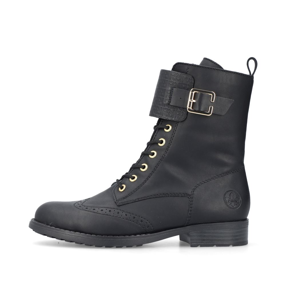 Rieker Women's Lace-Up Boots Asphalt Black