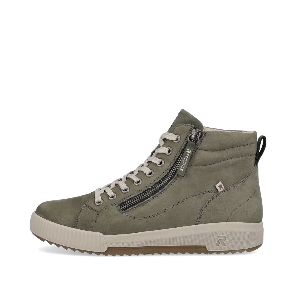 Rieker Evolution Women's High-Top Sneakers - Khaki Green