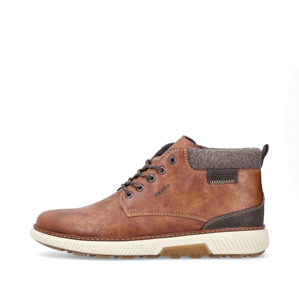Rieker Men's Lace-Up Boots - Chestnut Brown