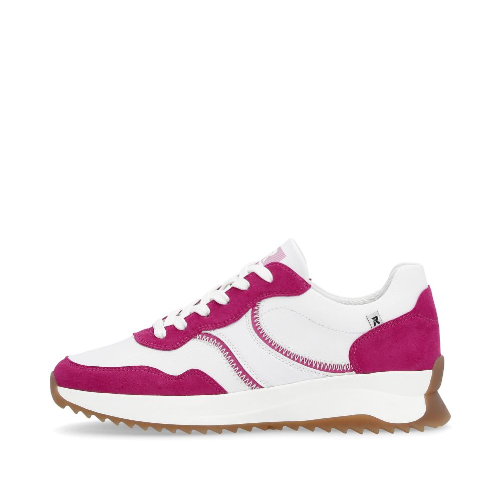 Rieker Evolution Women's Low-Top Sneakers - Clear-White Fuchsia