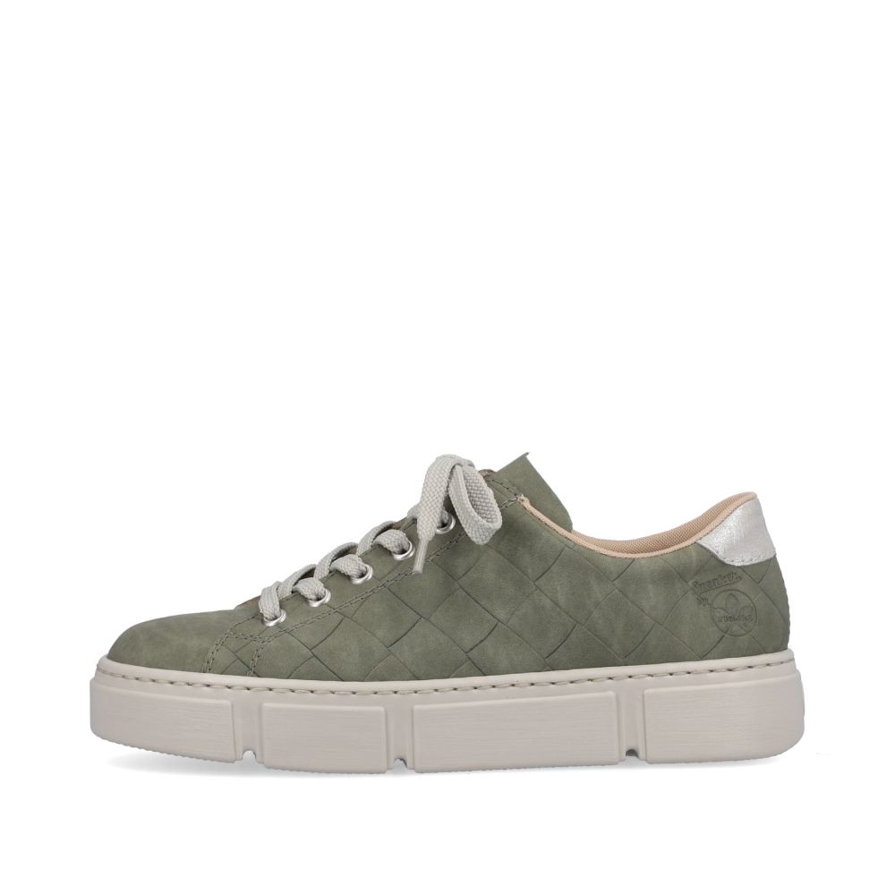 Rieker Women's Low-Top Sneakers - Olive Green And Sand Beige