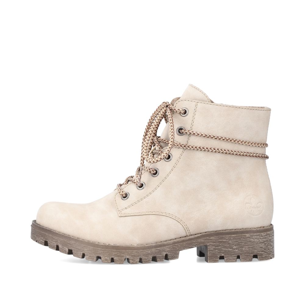 Rieker Women's Lace-Up Boots - Light Beige