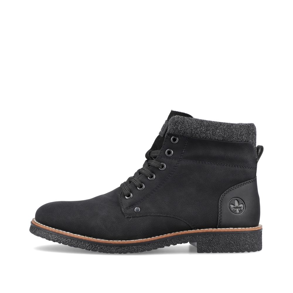 Rieker Men's Lace-Up Boots - Deep Black