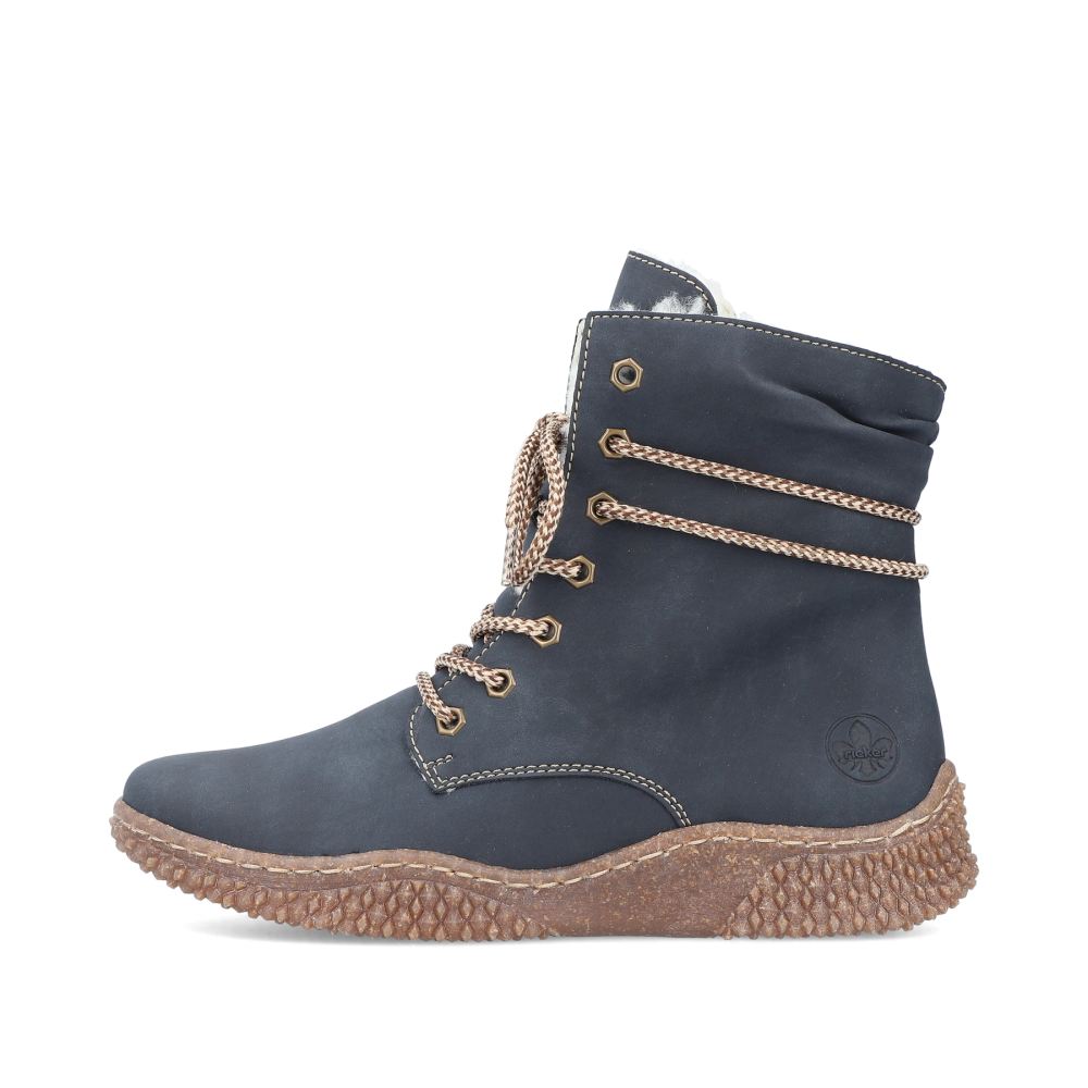 Rieker Women's Lace-Up Boots Royal Blue