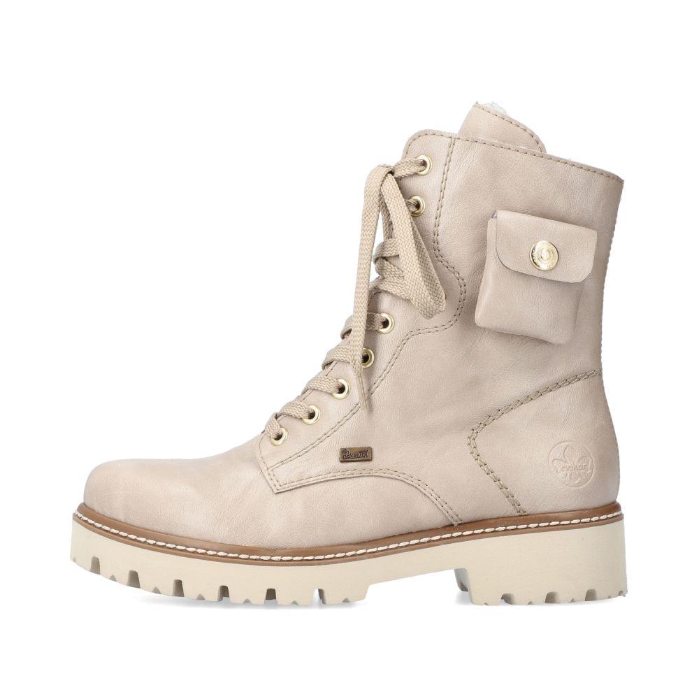 Rieker Women's Biker Boots - Light Beige