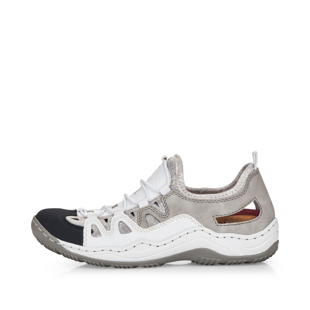 Rieker Women's Slippers - Pearl White-Gray