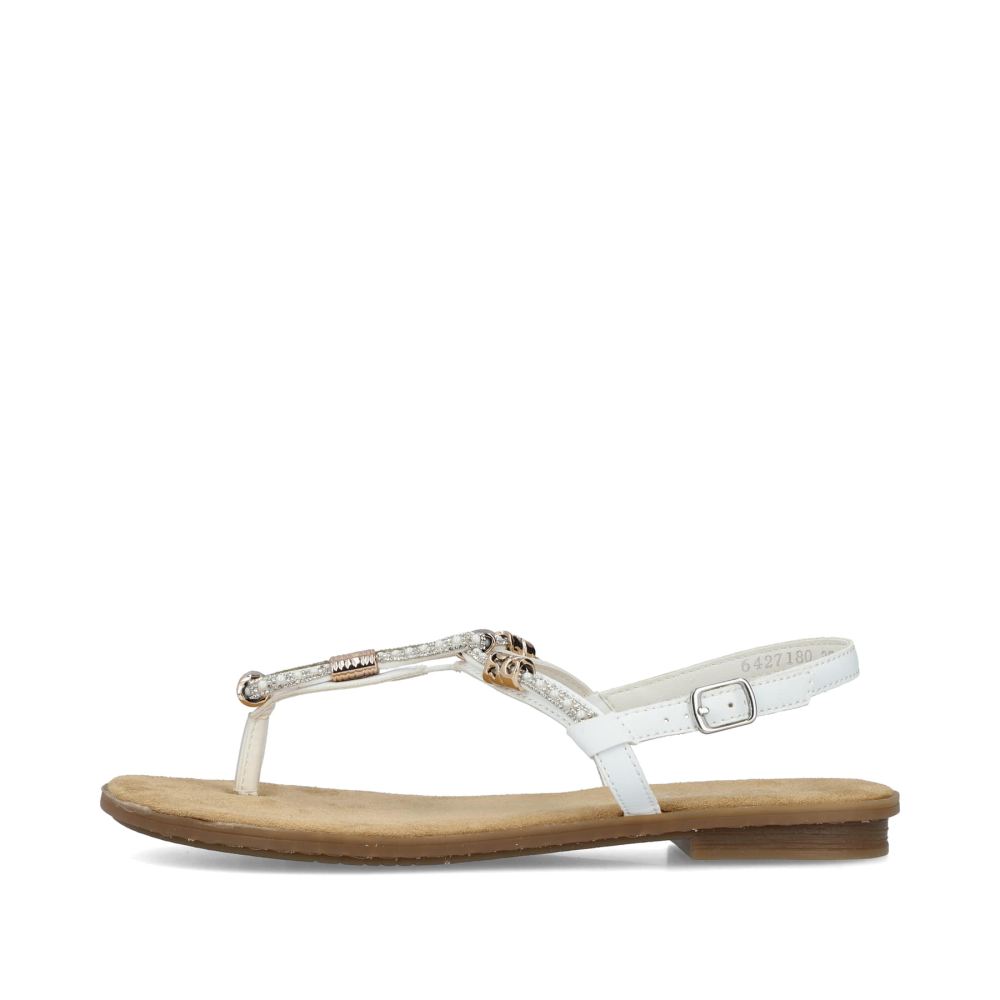 Rieker Women's Strappy Sandals - Crystal White