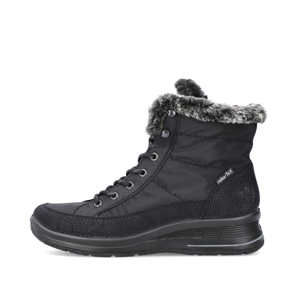 Rieker Women's Lace-Up Boots - Night Black