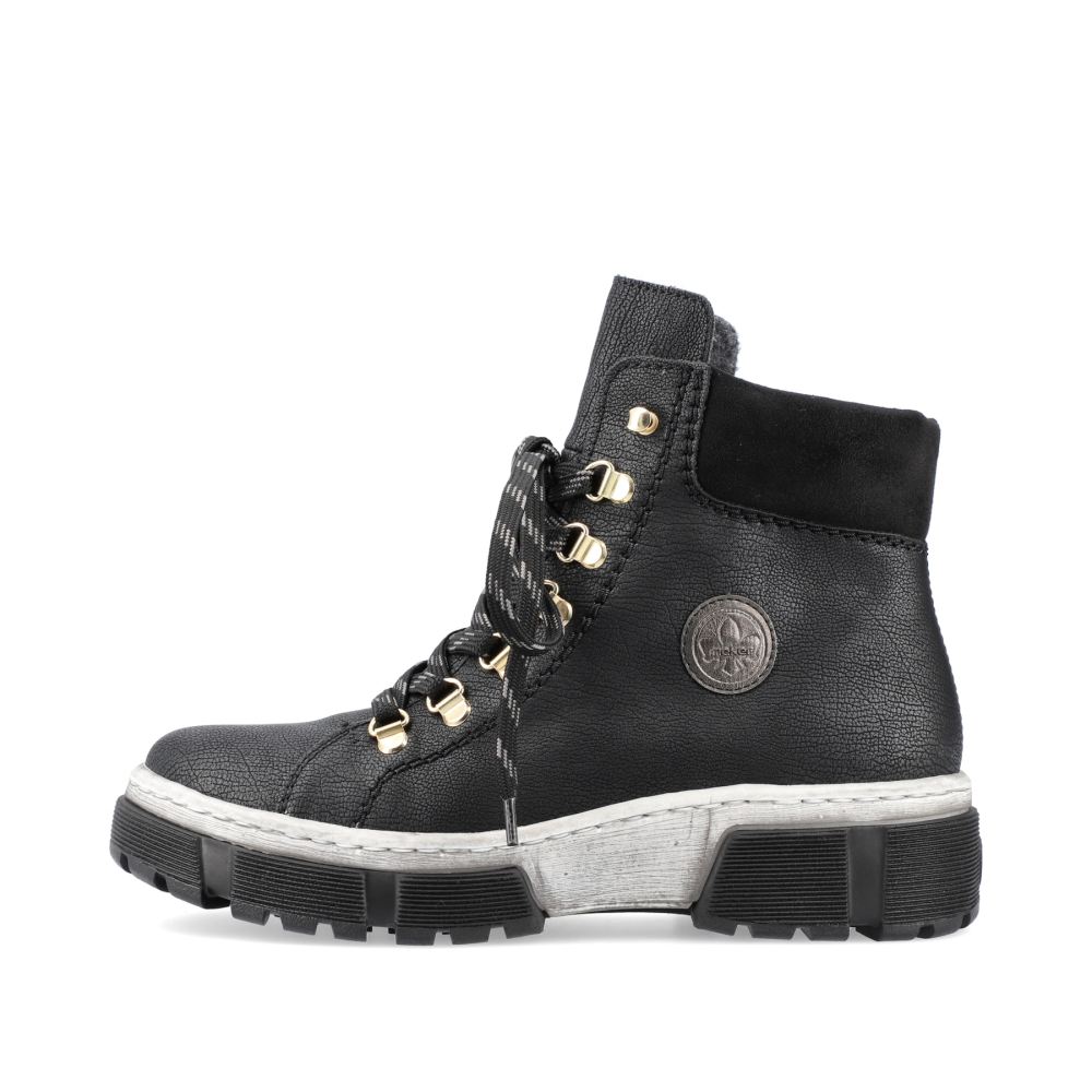 Rieker Women's Lace-Up Boots - Deep Black
