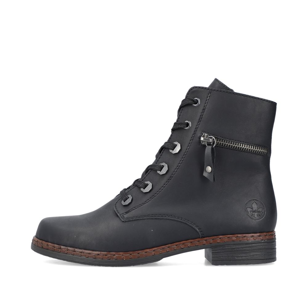 Rieker Women's Lace-Up Boots - Night Black