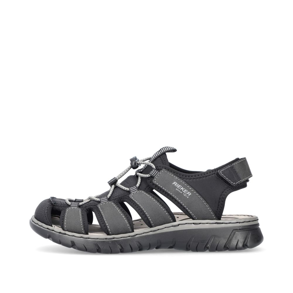 Rieker Men's Trekking Sandals - Graphite Black