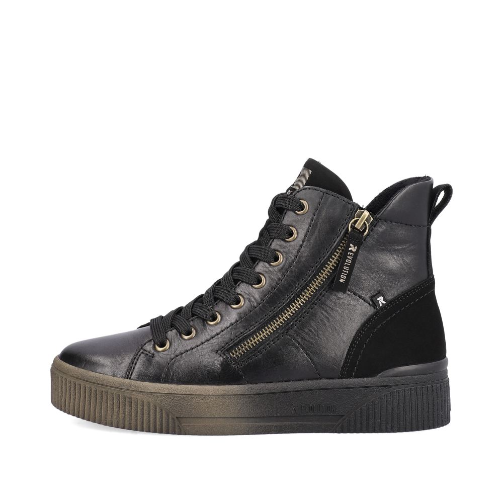 Rieker Evolution Women's High-Top Sneakers - Urban Black