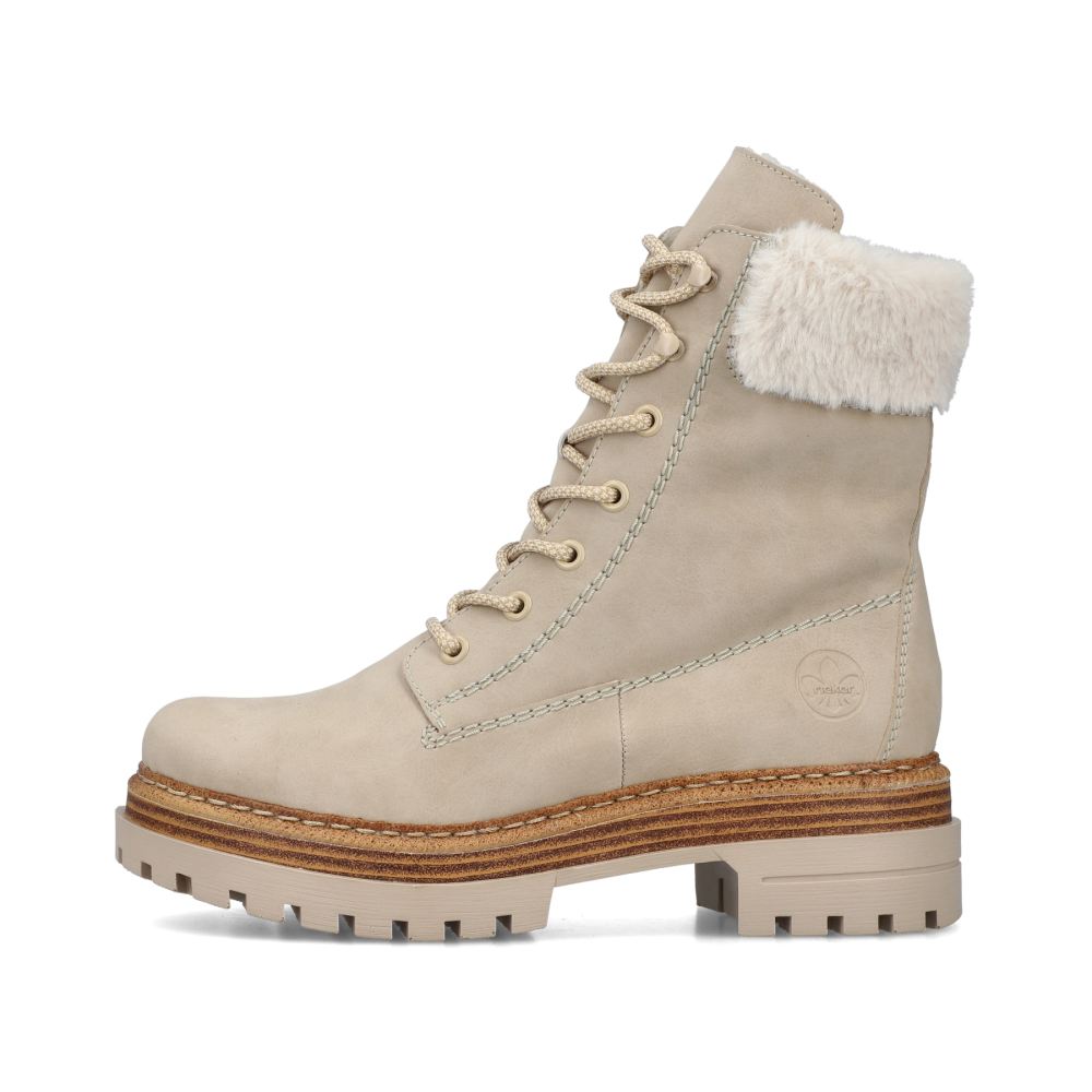 Rieker Women's Lace-Up Boots - Sand Beige