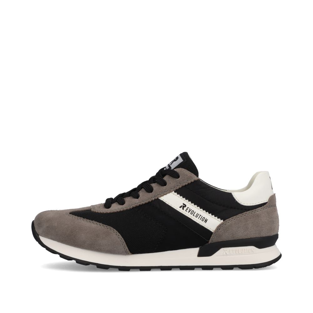 Rieker Evolution Men's Low Sneakers - Deep Black - Stone Grey