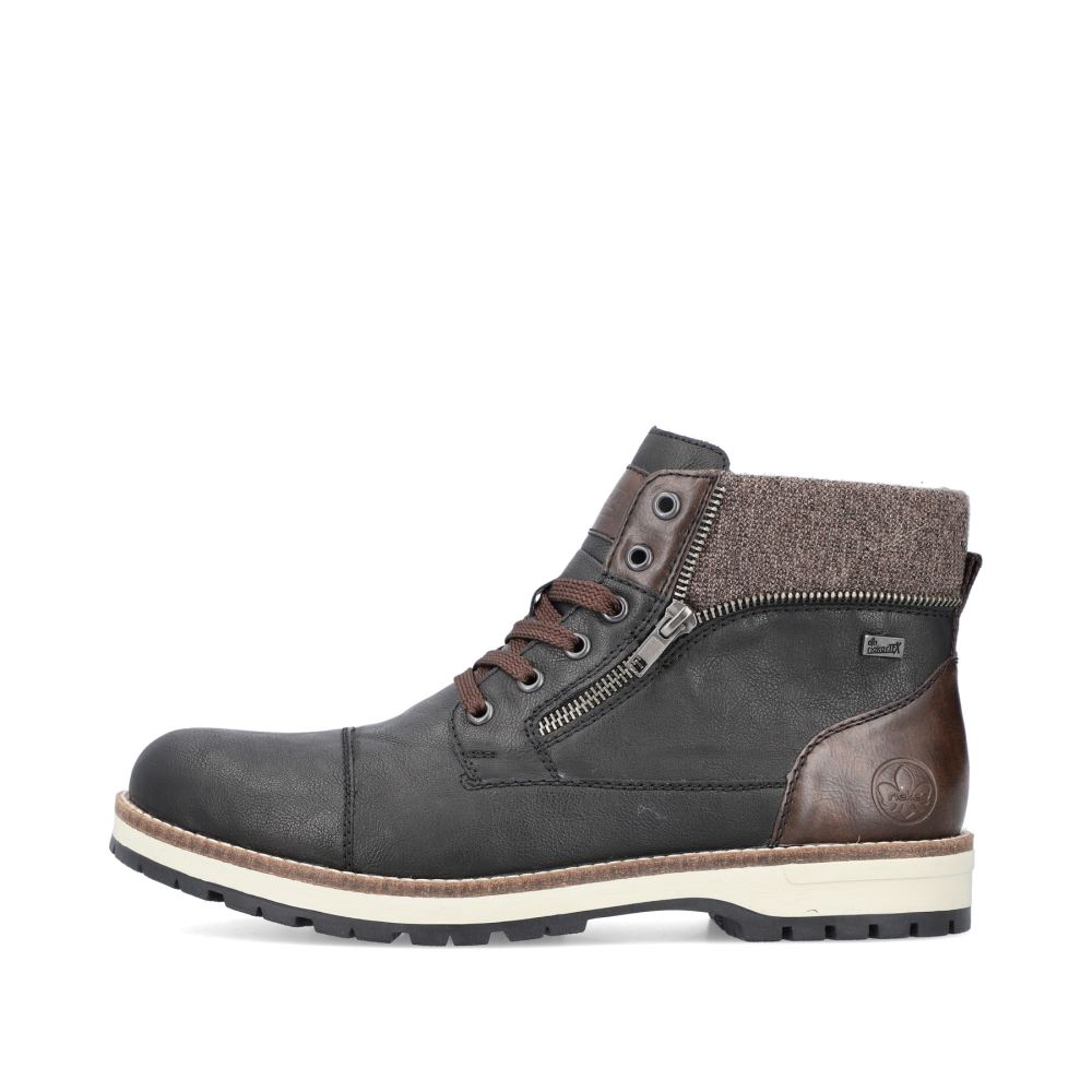 Rieker Men's Lace-Up Boots - Night Black