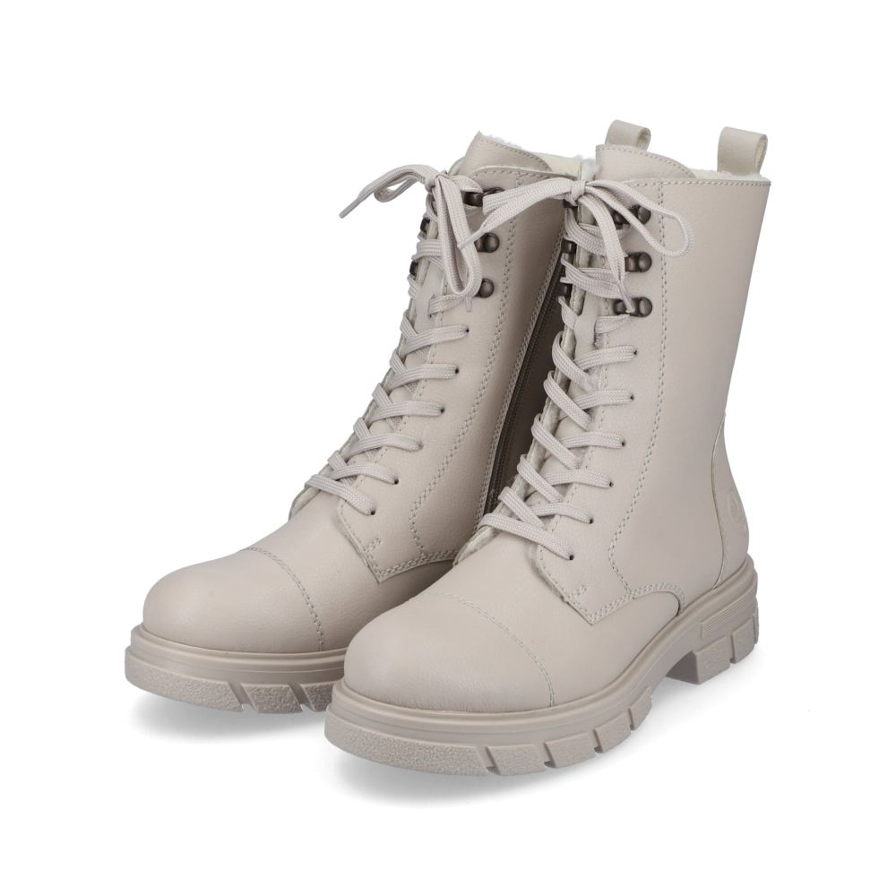 Rieker Women's Lace-Up Boots - Light Beige