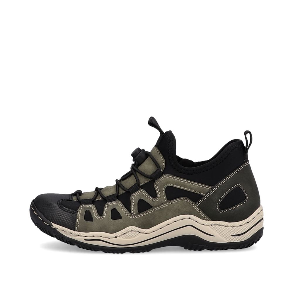 Rieker Women's Slippers - Olive Green And Black