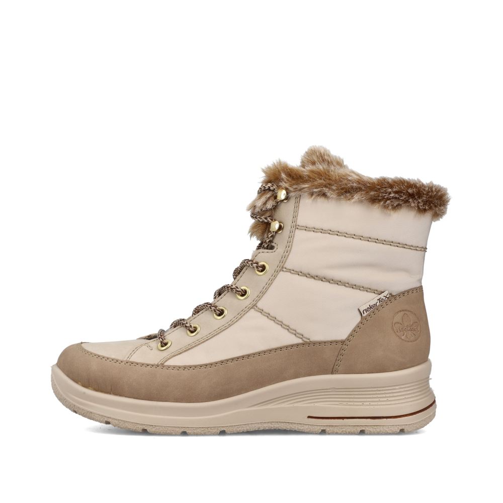 Rieker Women's Lace-Up Boots - Vanilla Beige