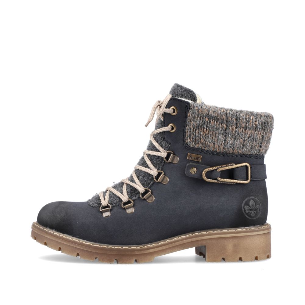 Rieker Women's Lace-Up Boots Ocean Blue