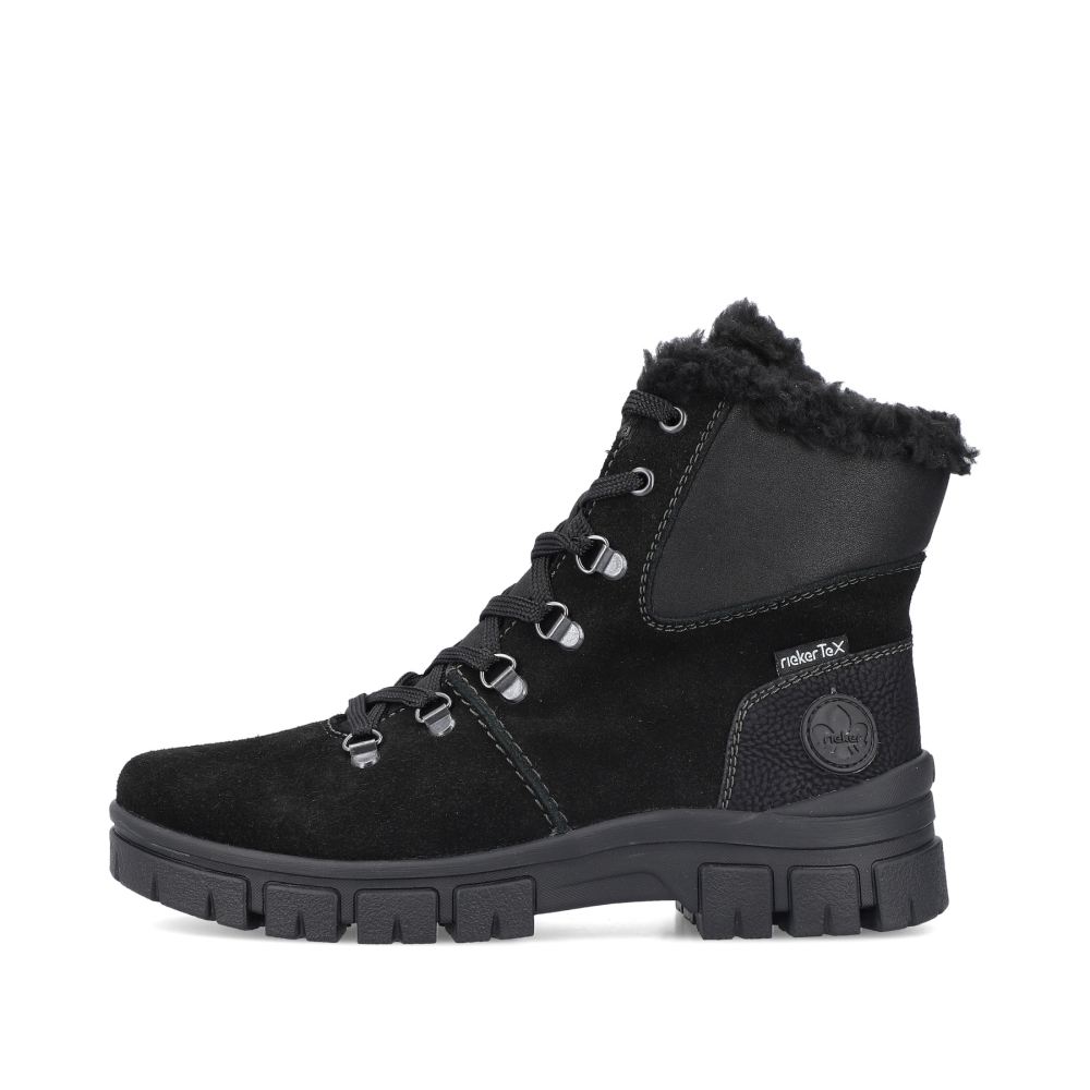 Rieker Women's Lace-Up Boots - Night Black