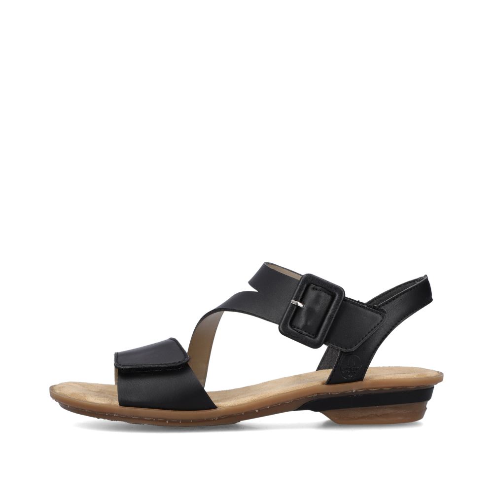 Rieker Women's Strappy Sandals - Night Black