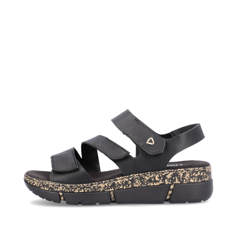 Rieker Women's Strappy Sandals Asphalt Black