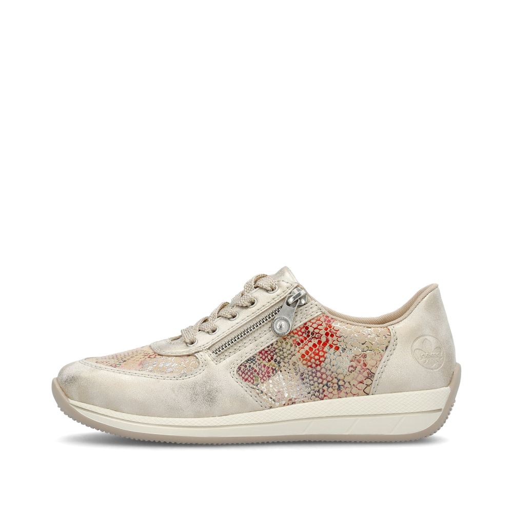 Rieker Women's Low Sneakers Beige-Multi-Metallic
