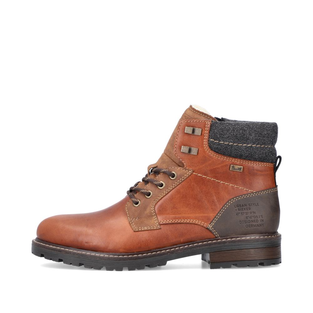 Rieker Men's Lace-Up Boots Caramel Brown