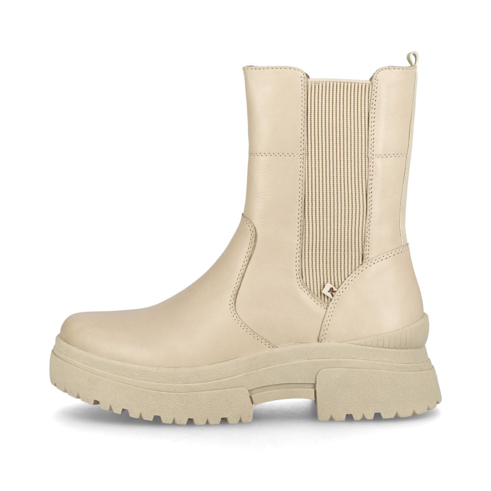 Rieker Evolution Women's Chelsea Boots - Cream Beige