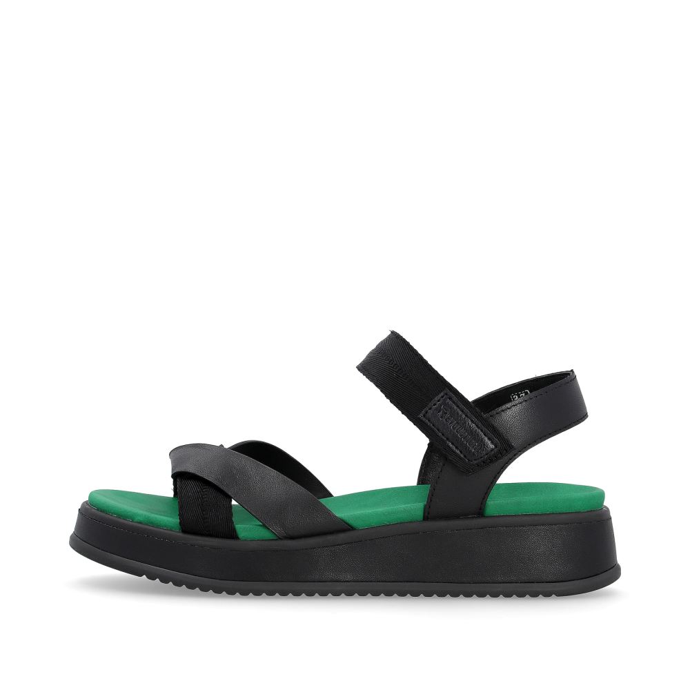 Rieker Evolution Women's Strappy Sandals - Night Black