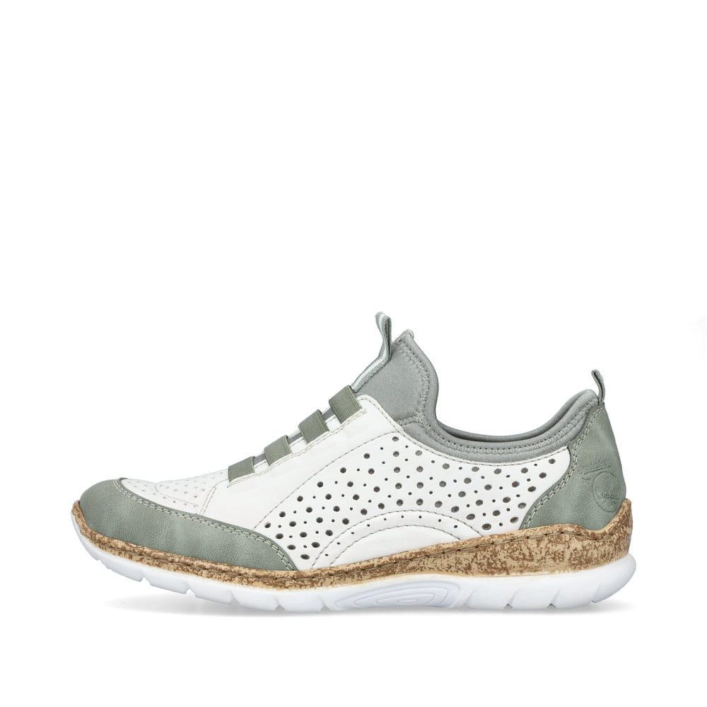 Rieker Women's Slippersstarry White-Mint Green