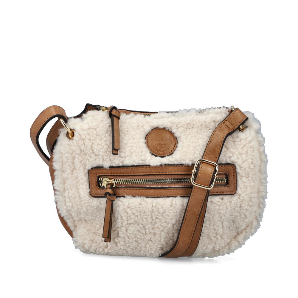 Rieker Women's Handbag Cream White-Nut Brown