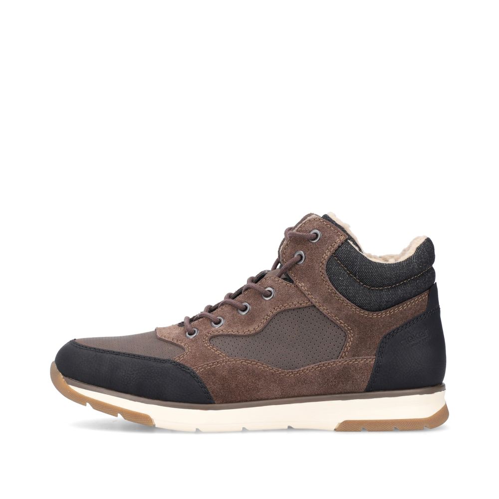 Rieker Men's Lace-Up Boots - Nut Brown