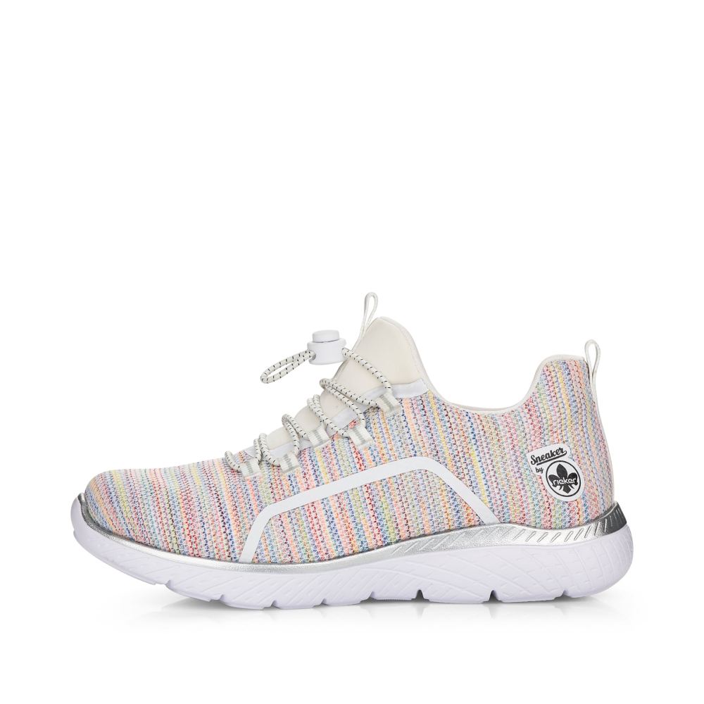 Rieker Women's Slippers - White And Rainbow