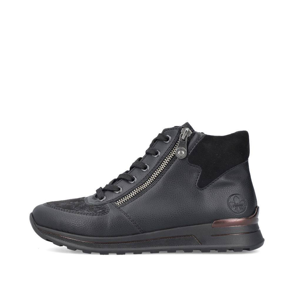 Rieker Women'slace-Up Boots - Deep Black
