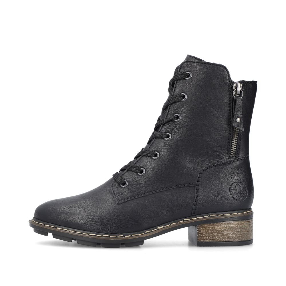 Rieker Women's Lace-Up Boots - Night Black
