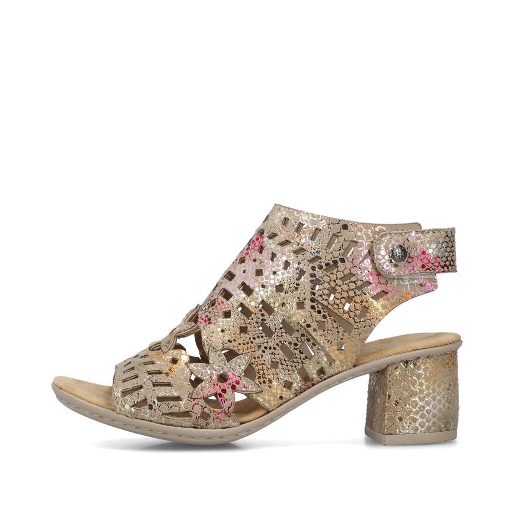 Rieker Women's Strappy Sandals - Bronze Metallic