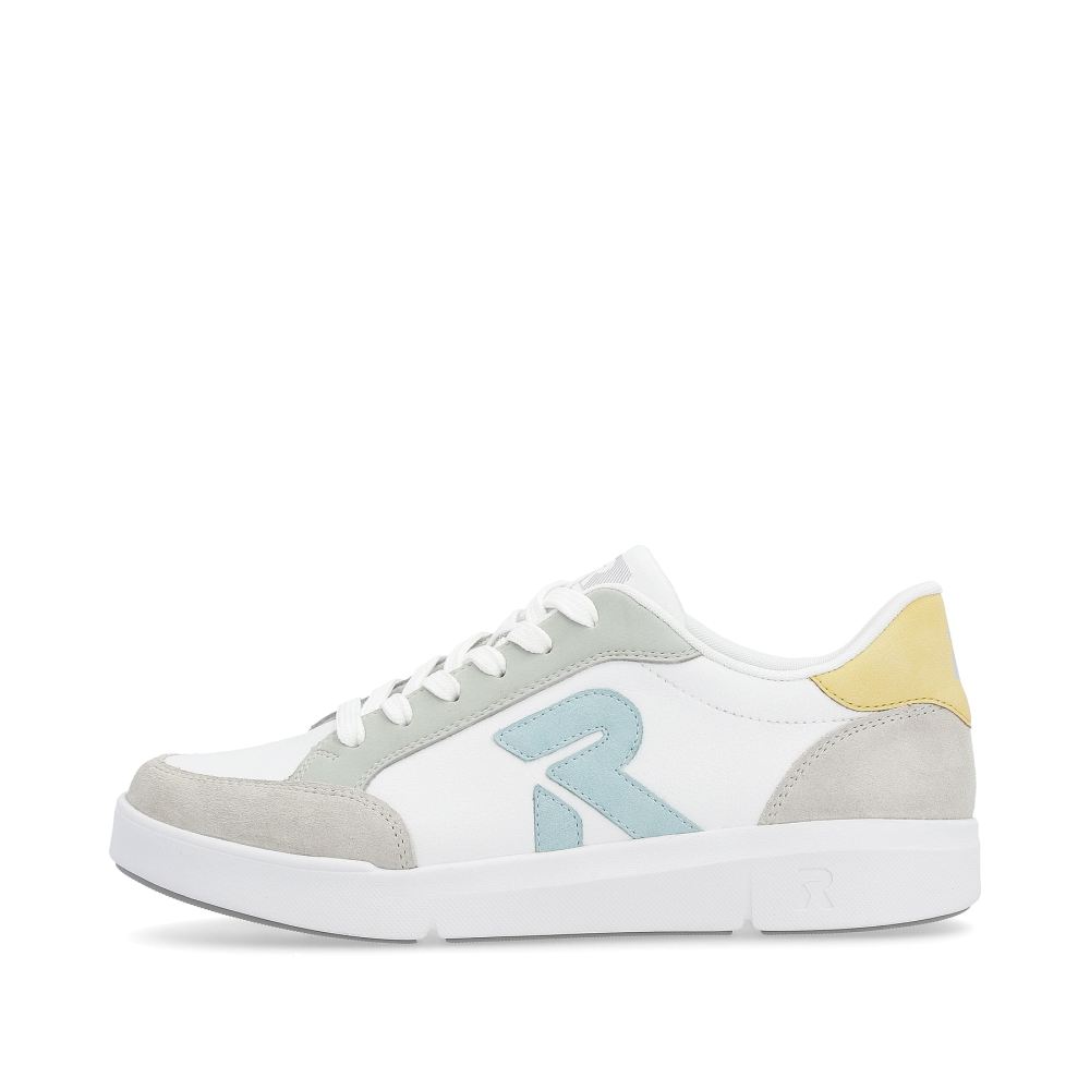 Rieker Evolution Women's Low-Top Sneakers - Snow White - Dusty Grey