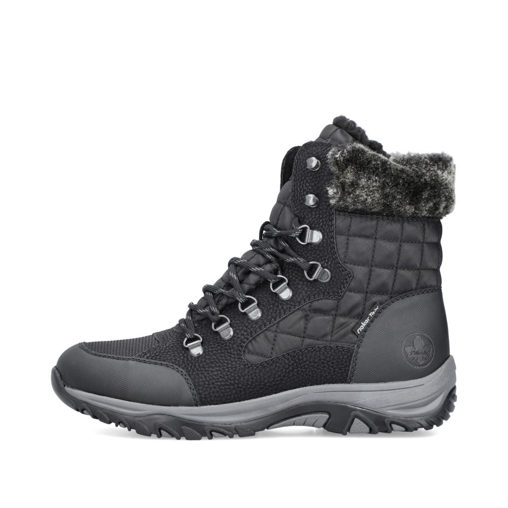 Rieker Women's Lace-Up Boots - Deep Black