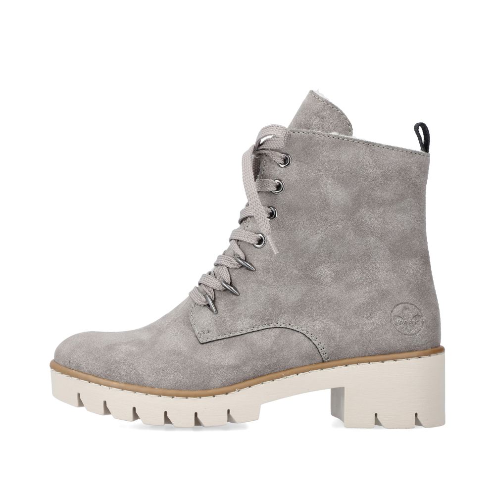 Rieker Women's Biker Boots - Silver Gray