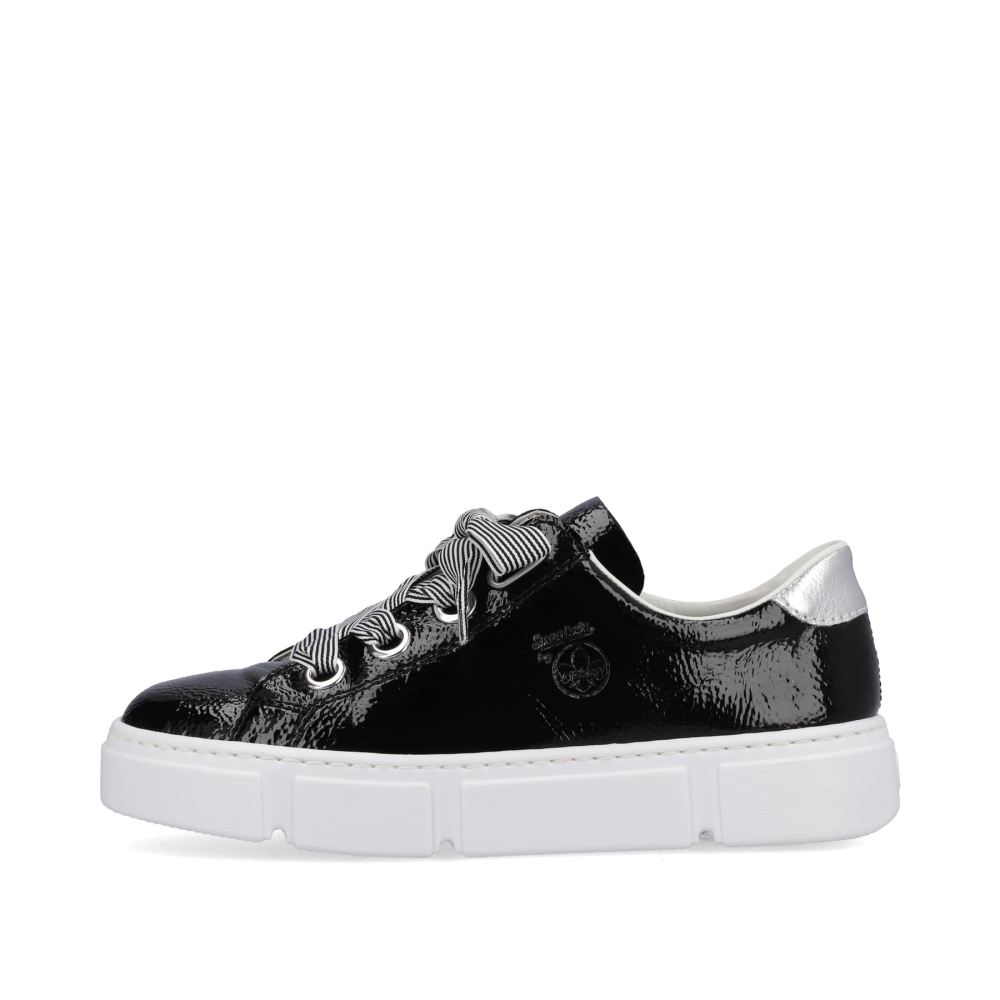 Rieker Women's Low-Top Sneakers - Glossy Black