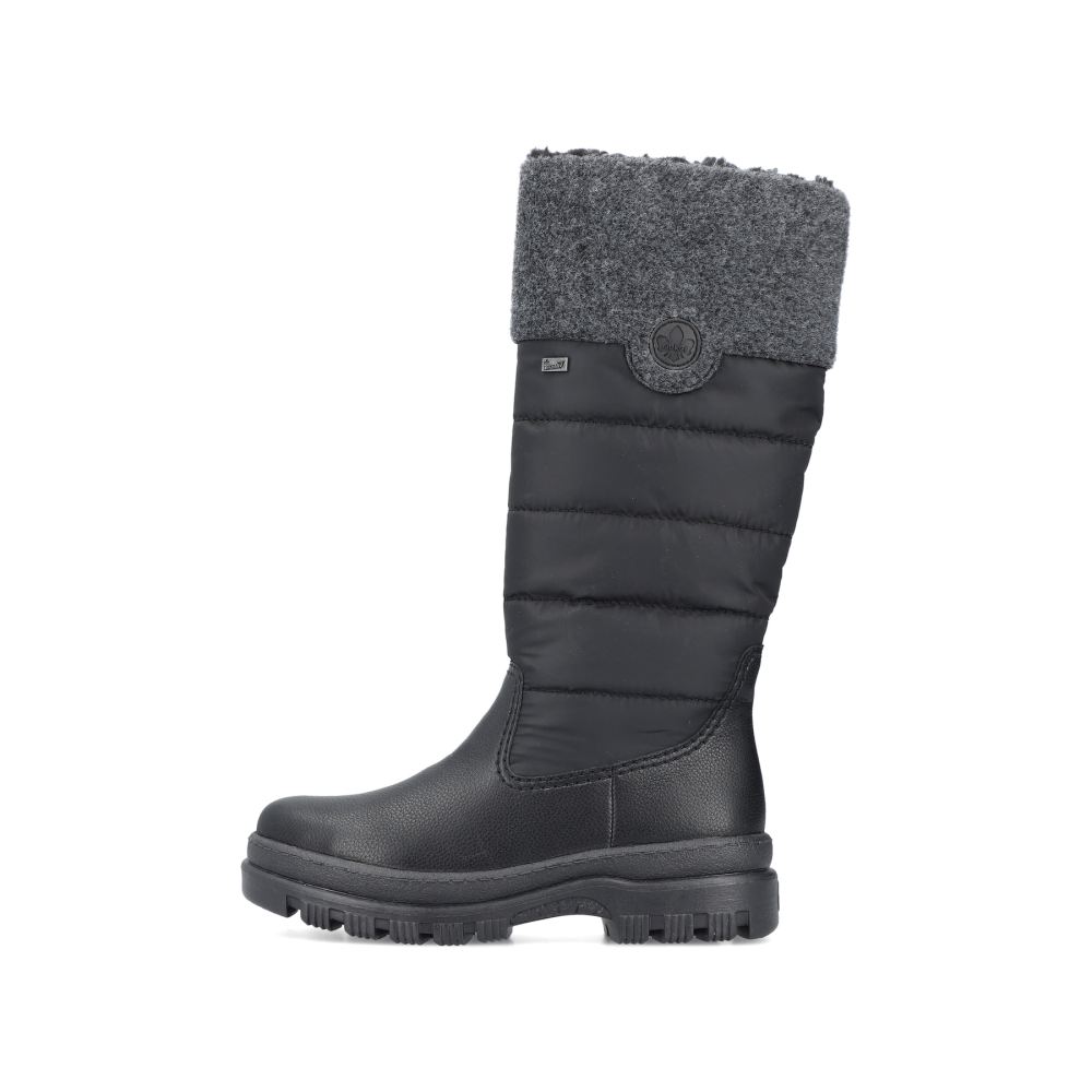 Rieker Women's High Shaft Boots - Graphite Black