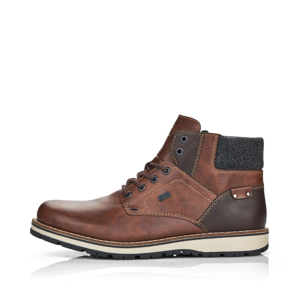 Rieker Men's Lace-Up Boots - Chestnut Brown