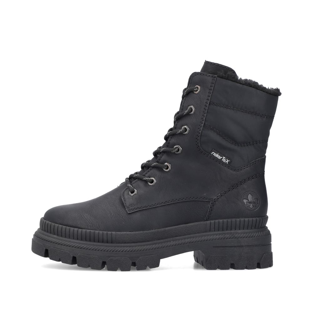 Rieker Women's Lace-Up Boots - Night Black