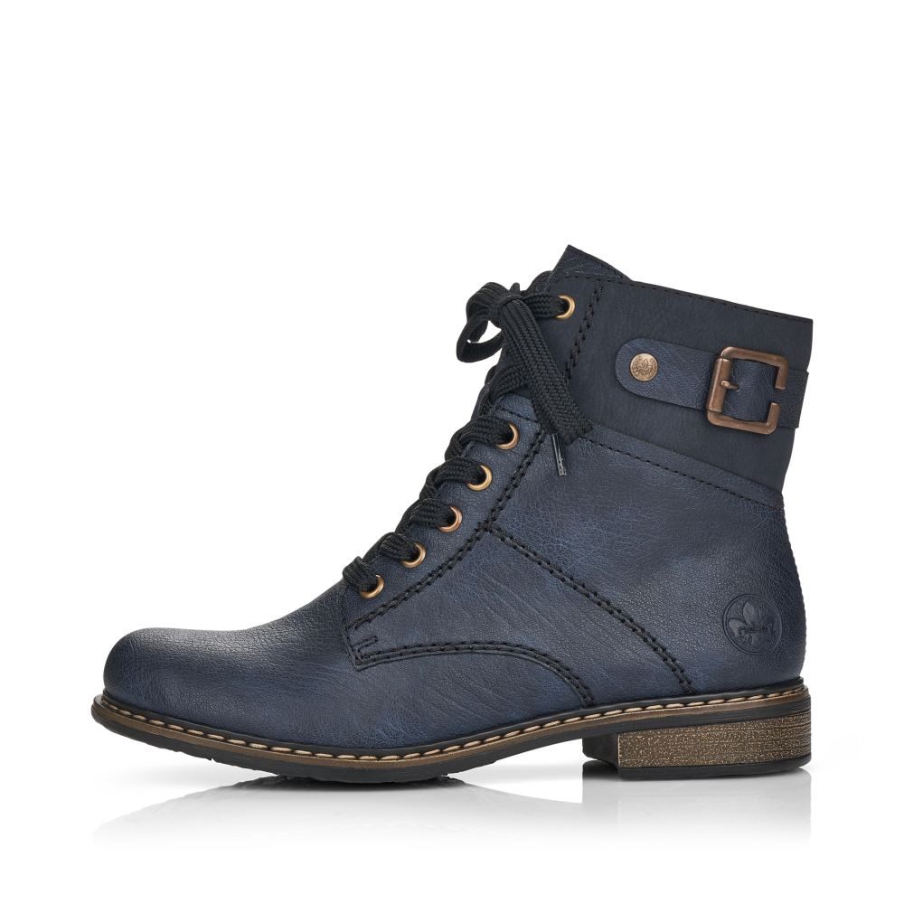 Rieker Women's Lace-Up Boots Ocean Blue