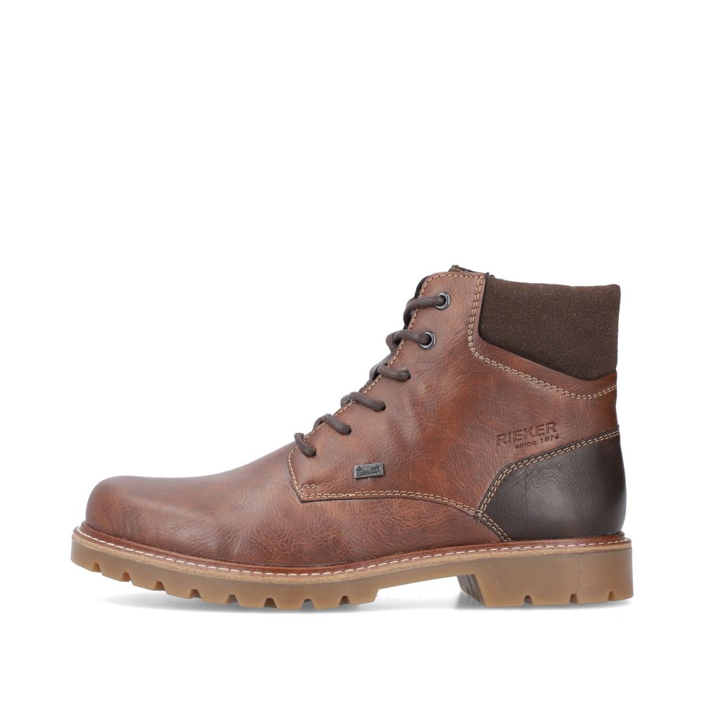 Rieker Men's Lace-Up Boots - Chestnut Brown