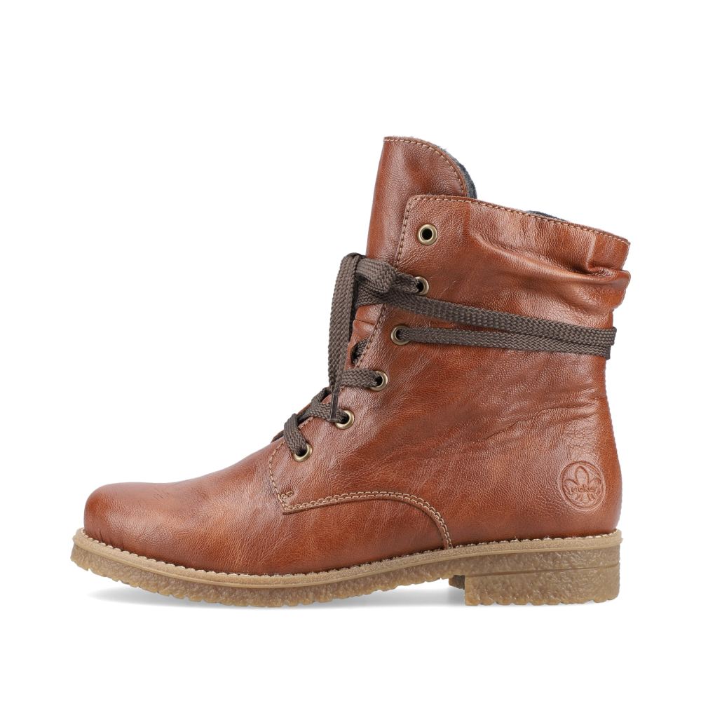 Rieker Women's Lace-Up Boots Chestnut Brown