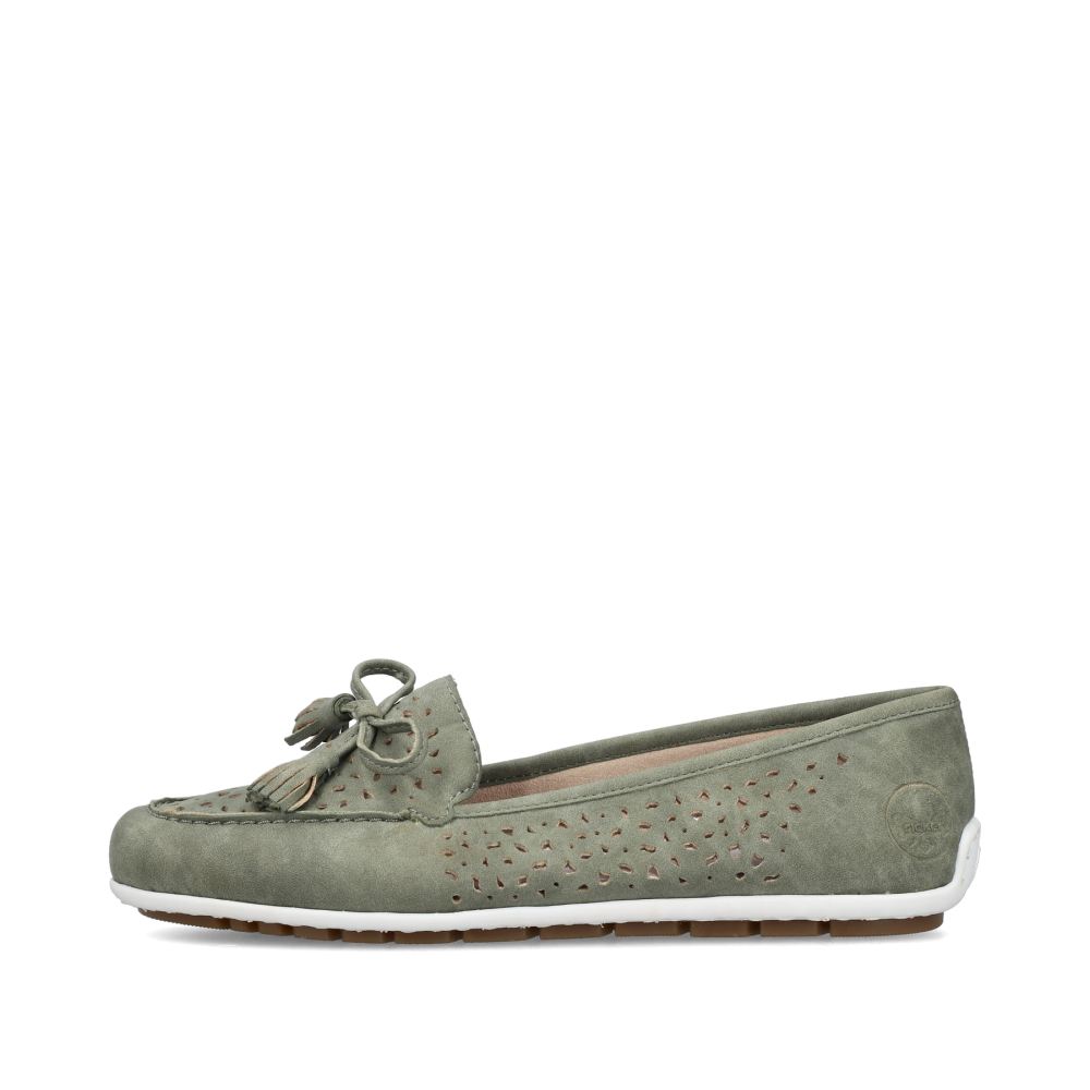 Rieker Women's Loafers - Green-Gray