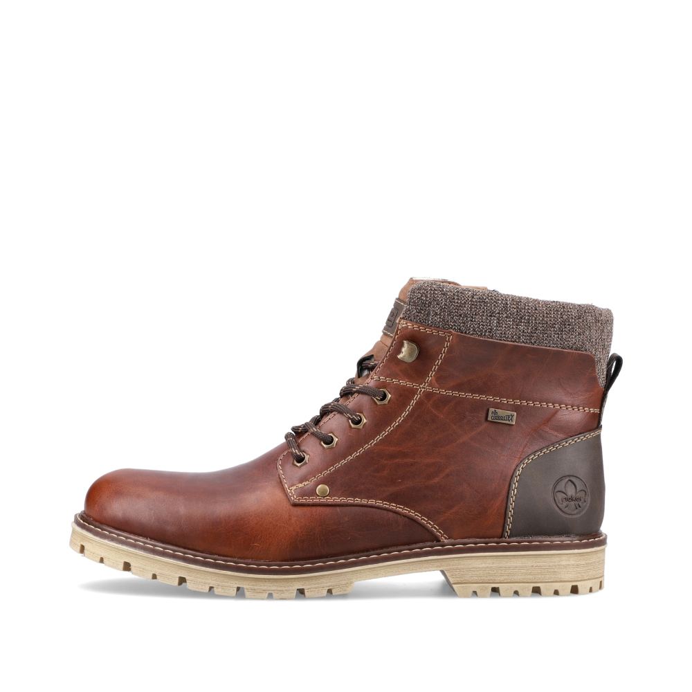 Rieker Men's Lace-Up Boots - Chestnut Brown